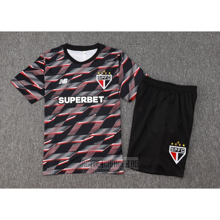 Chandal del Sao Paulo Manga Corta 2024-2025 Negro - Pantalon Corto